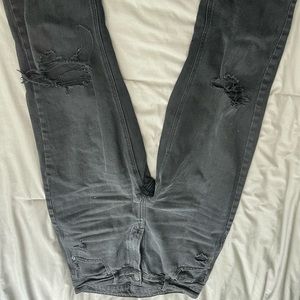 black american eagle high rise straight leg jeans ripped